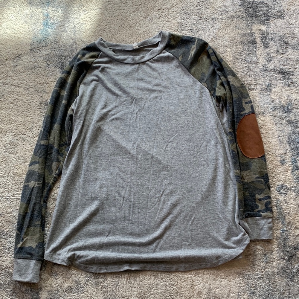 Pink Blush - Gray and Cameo Long Sleeve Tee